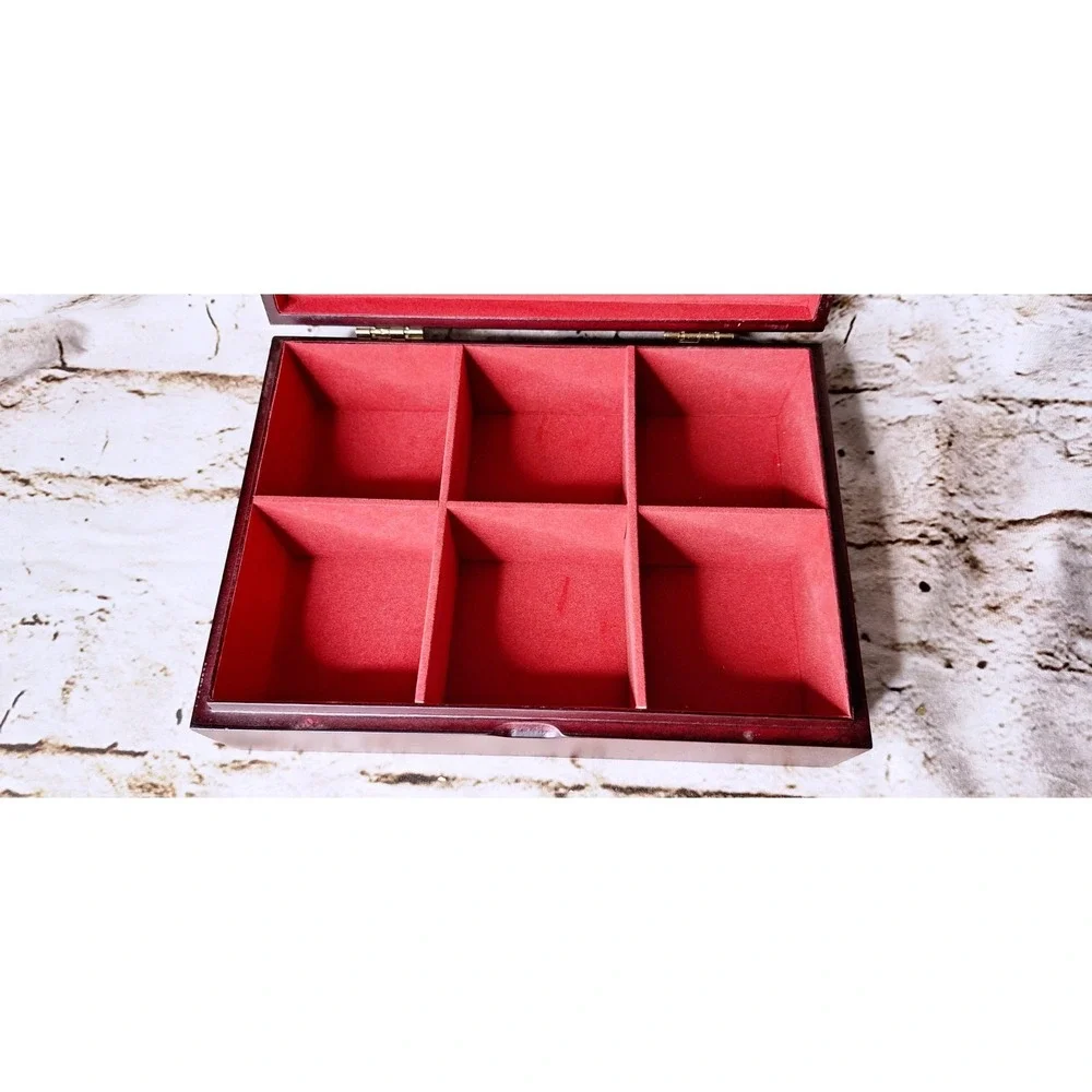 Lovely & Exquisite Cherry wood box for Bentley's Finest Tea‎ removable dividers